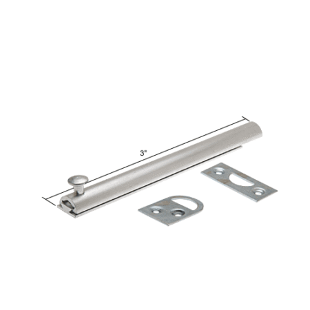 CRL 973 Aluminum 3" Slide Bolt and Plates