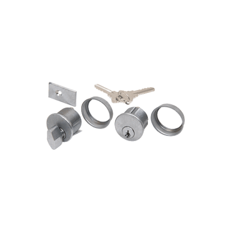 CRL AMR205CTA Satin Anodized AMR Series Keyed Cylinder/Thumbturn for Use With AMR205 Series Patch Lock