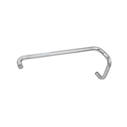 CRL BMNW6X18PN Polished Nickel 6" Pull Handle and 18" Towel Bar BM Series Combination Without Metal Washers