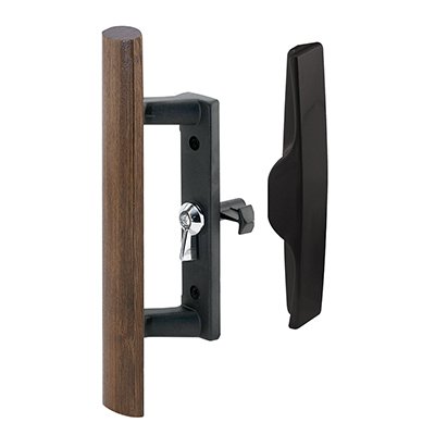 CRL C1095 Wood/Black Internal Lock Handle Set 3-1/2" Screw Holes