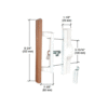 CRL C1200 Wood/White Keyed Internal Lock Sliding Glass Door Handle Set with 3-15/16" Screw Holes for Viking Doors