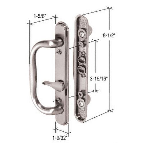 CRL C1286 Satin Nickel Diecast 8-1/2" Mortise-Style Handle 3-15/16" Screw Holes