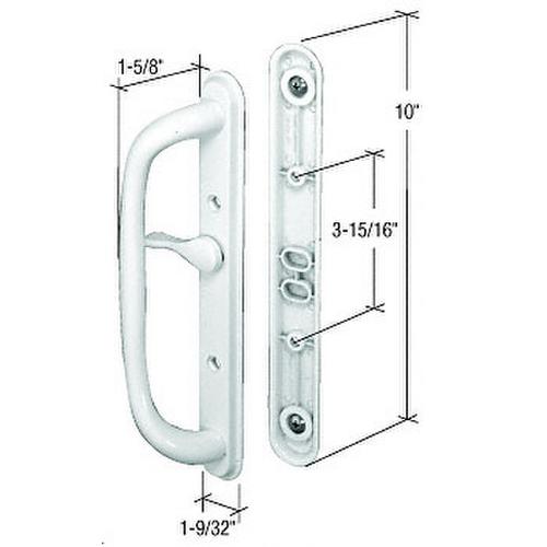 CRL C1289 White 10" Keyed Mortise - Style Handle 3-15/16" Screw Holes