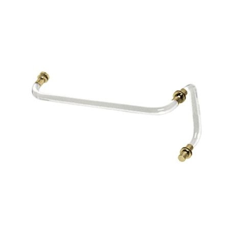 CRL CAC8X24BR 24" Acrylic Smooth Towel Bar With 8" Pull Handle and Brass Rings - Combination Set