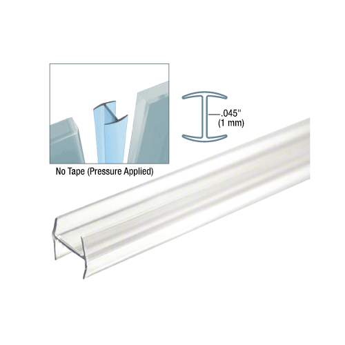 CRL CL0N10 Clear Copolymer Strip for 180 degree Glass-to-Glass Joints - 3/8" Tempered Glass 120" Length