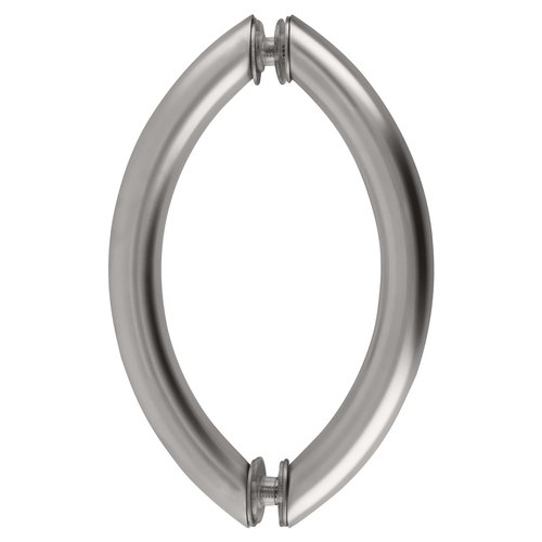 CRL CSH6X6SC Satin Chrome 6" Crescent Style Back-to-Back Pull Handles Without Metal Washers