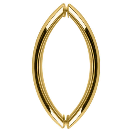 CRL CSH8X8BR Polished Brass 8" Crescent Style Back-to-Back Pull Handles Without Metal Washers