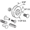 CRL D1795 1-1/8" Diameter Steel Door Rollers - pack of 2