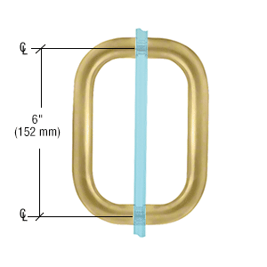 CRL BPD6SB Satin Brass 6" Back-to-Back Solid Brass 3/4" Diameter Pull Handles Without Metal Washers