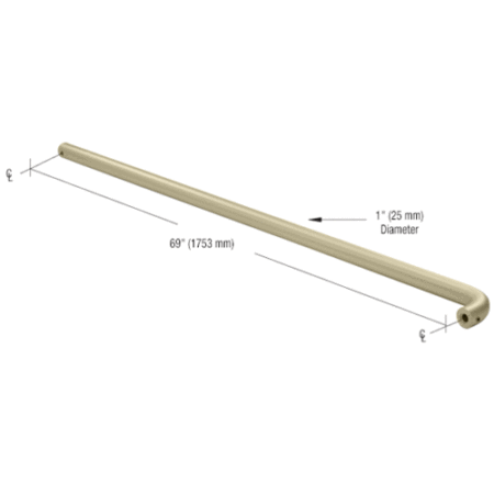 CRL PR0342572 Champagne Astral Push Bar for 72" Door