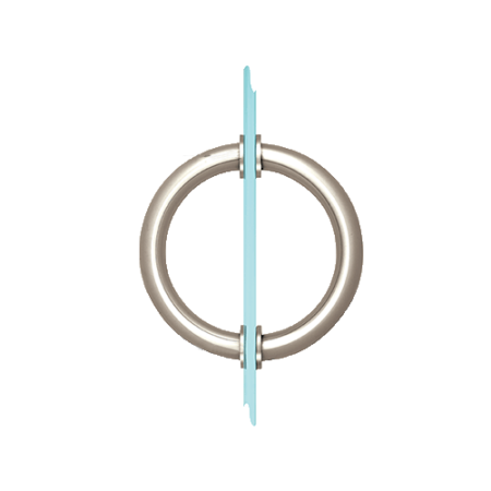 CRL SDPC575PN Polished Nickel 5-1/8" Tubular Back-to-Back Circular Style Brass Shower Door 3/4" Diameter Pull Handles