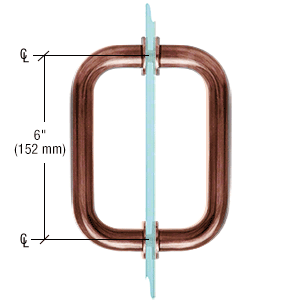 CRL SDPR6ABC0 Antique Brushed Copper 6" Tubular Back-to-Back 3/4" Diameter Shower Door Pull Handles