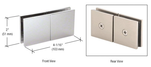 CRL SGC188CH Polished Chrome Square 180 Degree Glass-to-Glass Movable Transom Clamp