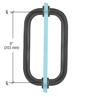 CRL SPH8CH Polished Chrome 8" Back-to-Back Solid Brass 3/4" Diameter Pull Handles with Metal Washers