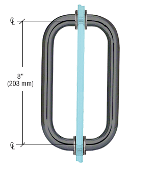 CRL SPH8CH Polished Chrome 8" Back-to-Back Solid Brass 3/4" Diameter Pull Handles with Metal Washers