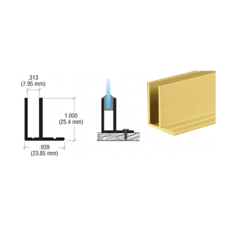 CRL D1675GA Gold Anodized Fixed Glass Frame 144" Stock Length