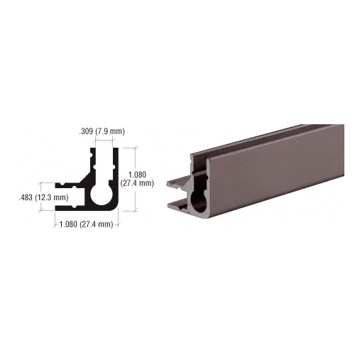 CRL D3015DU Duranodic Bronze Showcase Upright Extrusion 144" Stock Length