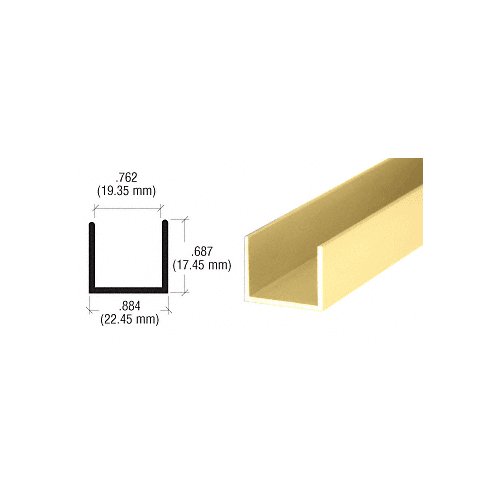 Brixwell D327GA-CCP95 Gold Anodized 3/4" Extrusions, Aluminum, Metal, 31-CH20-AL, KN102111, 3/4" U-Channel 95" Stock Length