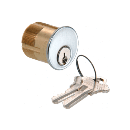 Schlage DC7205SCKDSC Satin Chrome Single Mortise 1-1/4" Long Cylinder with 'C' Keyway and Keyed Alike