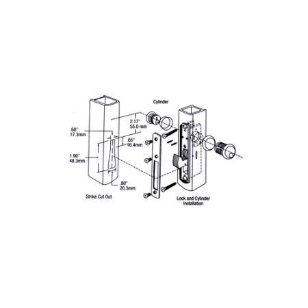 CRL DL2135A Aluminum Right Hand Beveled Faceplate for DL2130 Series Hook Throw Deadlocks