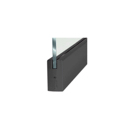 CRL DR4SBL12S Black Powder Coated 1/2" Glass 4" Square Door Rail Without Lock - 35-3/4" Length