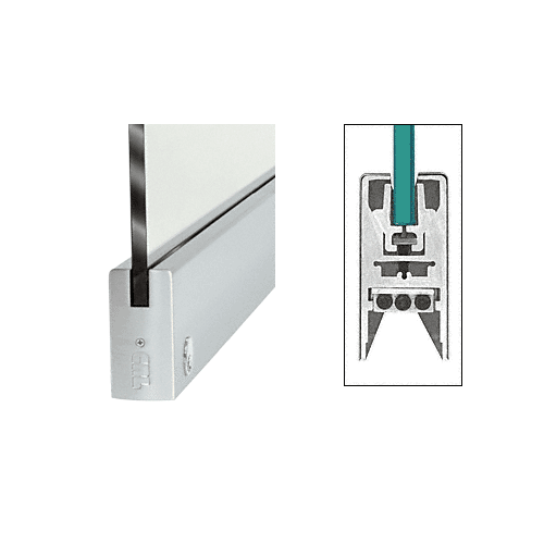 CRL DR4SDU12SL Black Bronze 1/2" Glass 4" Square Door Rail With Lock - 35-3/4" Length