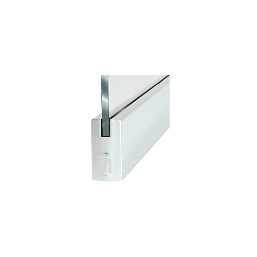 CRL DR4SBL12S Black Powder Coated 1/2" Glass 4" Square Door Rail Without Lock - 35-3/4" Length