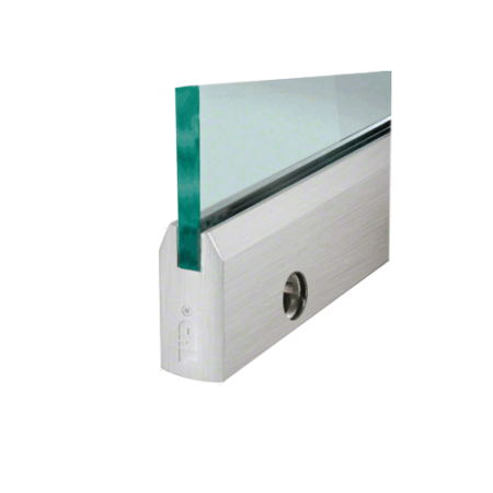 CRL DR4TBS12SL Brushed Stainless 1/2" Glass 4" Tapered Door Rail With Lock - 35-3/4" Length