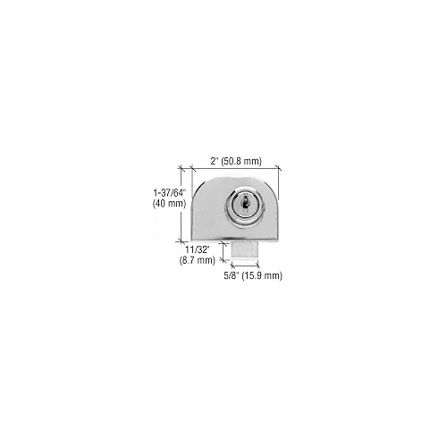 CRL EH212 Chrome Double Glass Door Lock - Randomly Keyed