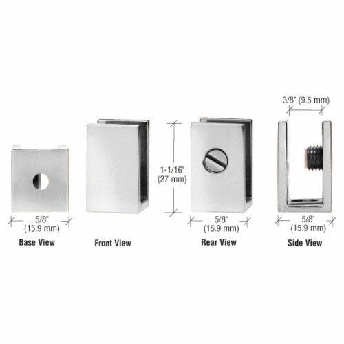 CRL EH30 Chrome Set Screw Clamp for 1/4" to 5/16" Glass