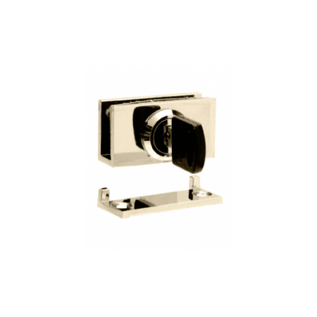 CRL EH96KA Brass Cam Lock with Stop Plate for 1/4" or 3/8" Glass - Keyed Alike