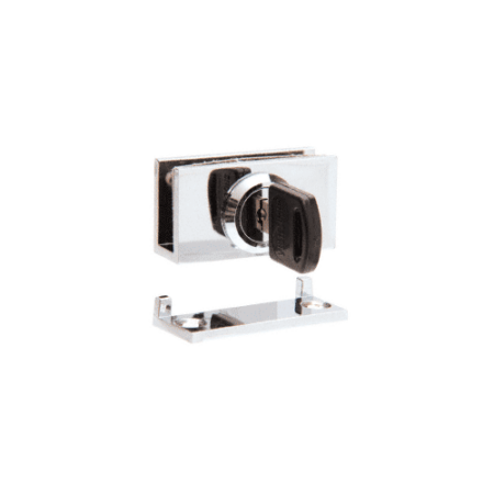 CRL EH98KA Chrome Cam Lock with Stop Plate for 1/4" or 3/8" Glass - Keyed Alike