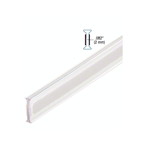 Brixwell EZCC10-CCP95 Clear Copolymer Strip for 180 Degree Glass-to-Glass Joints - 3/8" Tempered Glass - 95" Stock Length