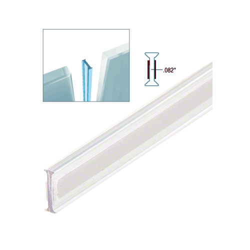 Brixwell EZCC10-CCP24-XCP5 Clear Copolymer Strip for 180 Degree Glass-to-Glass Joints - 3/8" Tempered Glass -  24" Stock Length - pack of 5