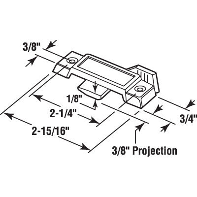 CRL F2596 Bronze Sliding Window Lock with 2-1/4" Screw Holes and 3/8" Latch Projection