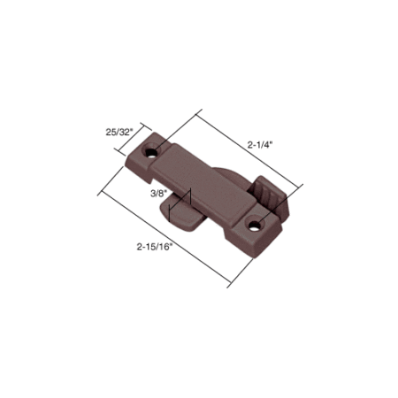 CRL F2596B Bronze Sliding Window Lock with 2-1/4" Screw Hole and 3/8" Latch Projection - pack of 20