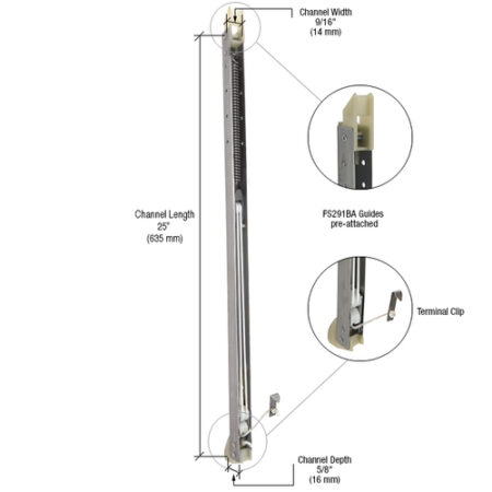 CRL FA2420G 2420 Window Channel Balance with FS291BA Guides Attached