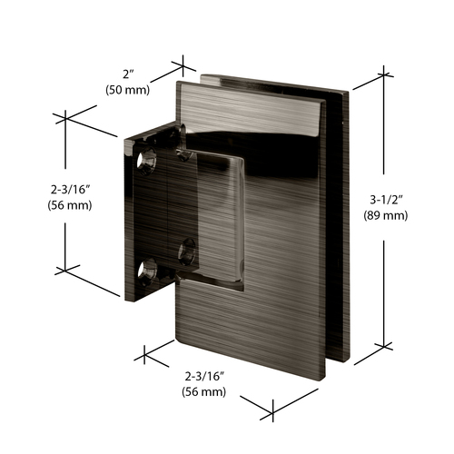 CRL GEN074ABN Antique Brushed Nickel Geneva 074 Series Wall Mount Short Back Plate Hinge