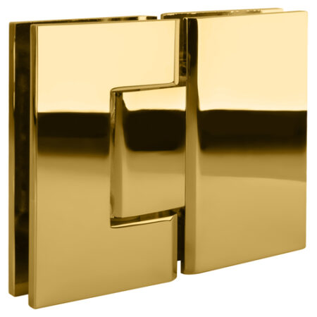 CRL GEN580BR Polished Brass Geneva 580 Series 180 Degree Glass-to-Glass Hinge with 5 Degree Offset