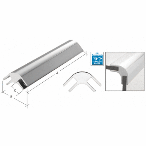 CRL GFC2902CH Chrome 14-3/4" Long Bar Deluxe Glass Furniture Connector for 1/2" Glass