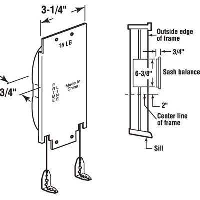 CRL H3579 8 Pound Wood Window Sash Balance