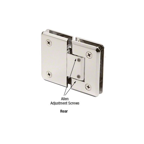 CRL P1N380SN Satin Nickel Pinnacle 380 Series Adjustable 180 Degree Glass-to-Glass Hinge