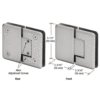 CRL P1N380BN Brushed Nickel Pinnacle 380 Series Adjustable 180 Degree Glass-to-Glass Hinge