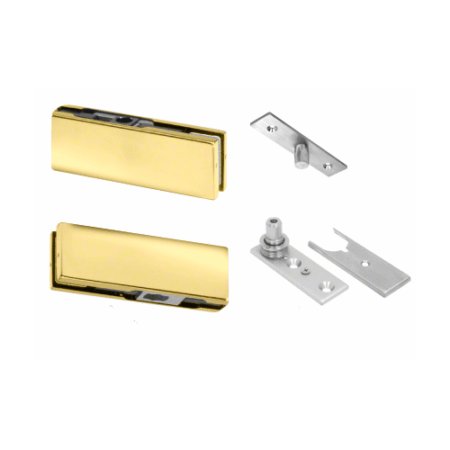 CRL PHA1BR Polished Brass North American Patch Door Kit - Without Lock