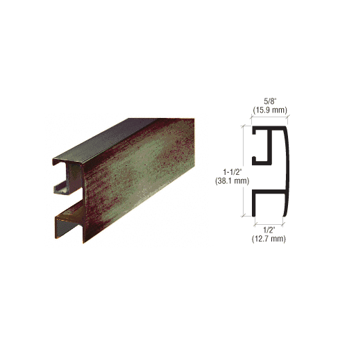 Brixwell RF144BA-CCP72-XCP2 Brite Anodized Rectangular Mirror Frame Extrusion 72" Stock Length - pack of 2