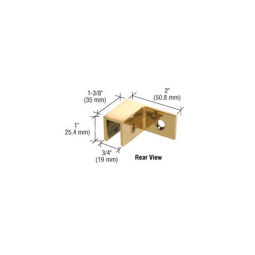 CRL S0GC37LBR Polished Brass Left Hand "Sleeve Over" Wall Mount Glass Clamp