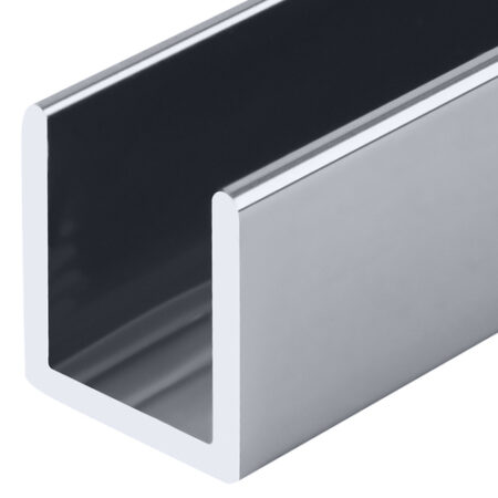 Brixwell SDCD12BA-CCP23 Brite Anodized 1/2" Fixed Panel Shower Door Deep U-Channel -  23" Stock Length