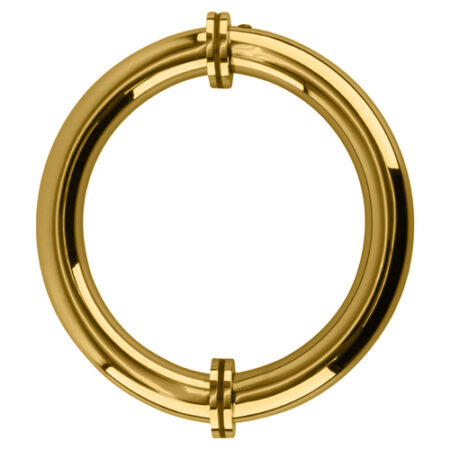 CRL SDPC575UBR Ultra Brass 5-1/8" Tubular Back-to-Back Circular Style Brass Shower Door 3/4" Diameter Pull Handles