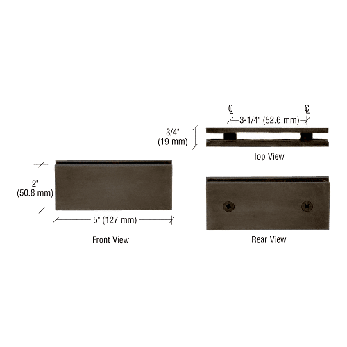 CRL SGC1800RB Oil Rubbed Bronze Square 180 Degree Glass-to-Glass Clamp