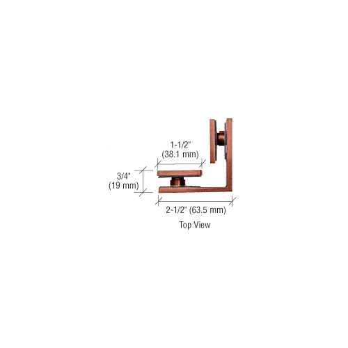 CRL SGC90ABC0 Antique Brushed Copper Square 90 Degree Glass-to-Glass Clamp